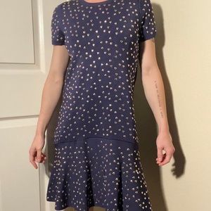 Michael Kors Navy Blue Dress With Gold Hearts